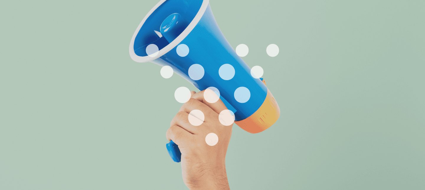 megafone anunciando sobre voz sobre IP
