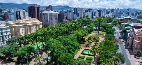 Vista aérea da região da matriz em Belo Horizonte